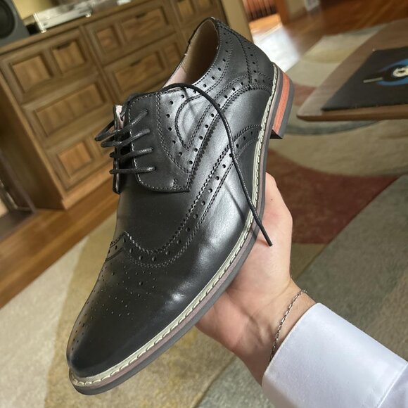 Bruno Marc Italy Men's 3-Black Classic Modern Formal Oxford Lace-Up Dress Shoes - Picture 1 of 10